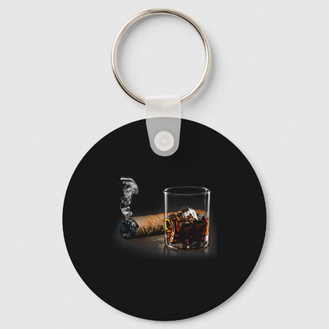 Zigarre und Bourbon - großartiges Geschenk für Zig Schlüsselanhänger (Vorderseite)