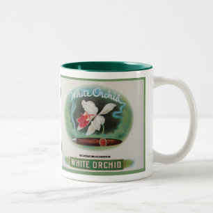 Zigarren-Aufkleber Vintag Zweifarbige Tasse