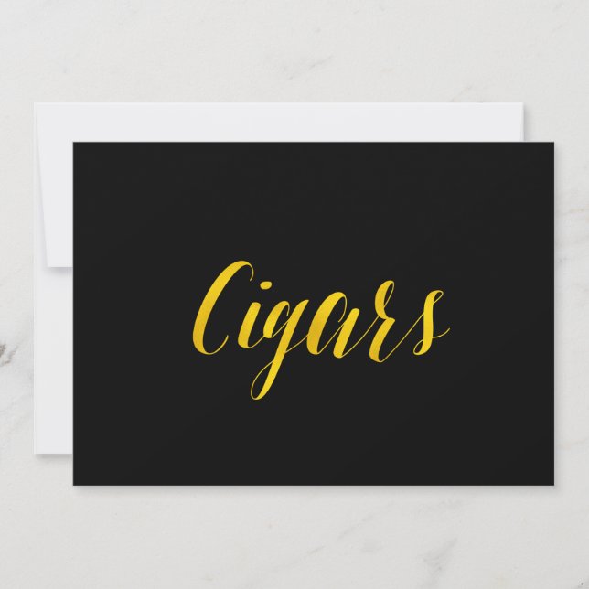 "Zigarren" Imitate Gold Foil Chic Wedding Sign (Vorderseite)