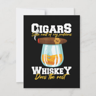Zigarren lösen die meisten meiner Probleme Whiskey Dankeskarte