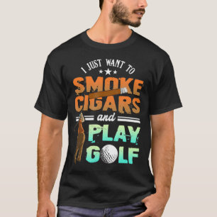 Zigarren rauchen und Golf spielen Golfer rauchen Z T-Shirt