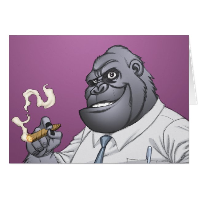 Zigarren-rauchender Geschäftsmann-Chef-Gorilla (Vorderseite (Horizontal))
