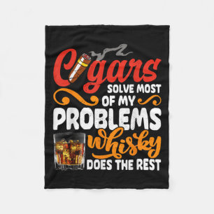 Zigarren und Whiskey Lover Funny Drink Grab Fleecedecke