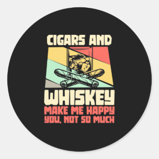Zigarren und Whiskey Runder Aufkleber