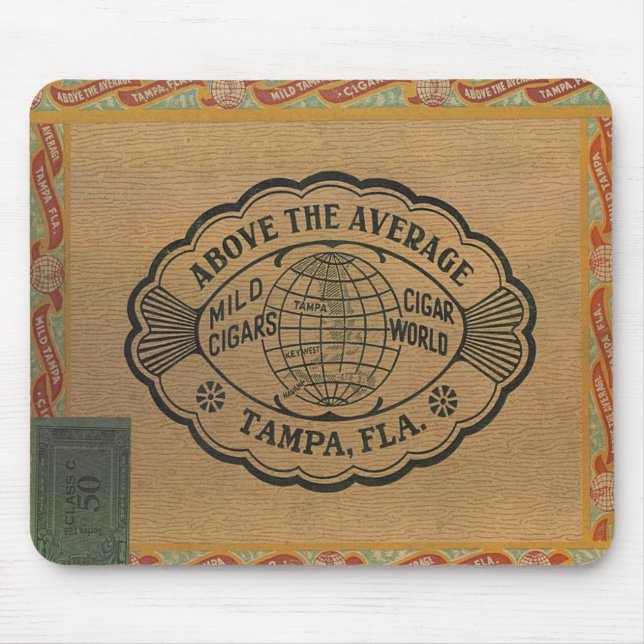 Zigarren-Vintage-Boxdeckel-Mauspad Mousepad (Vorne)