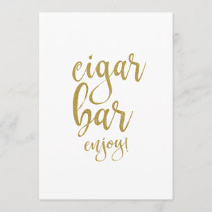 Zigarrenbar Gold Glitter Erschwingliches Hochzeits Einladung