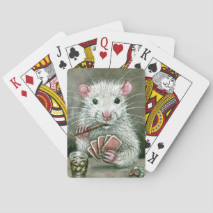 Zigarrengetränk mit Rattenkarte Spielkarten