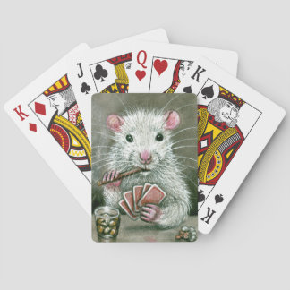 Zigarrengetränk mit Rattenkarte Spielkarten