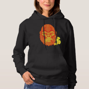 Zigarrenrauchen Gemeiner Blick auf Orange Gorilla Hoodie