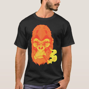Zigarrenrauchen Gemeiner Blick auf Orange Gorilla  T-Shirt