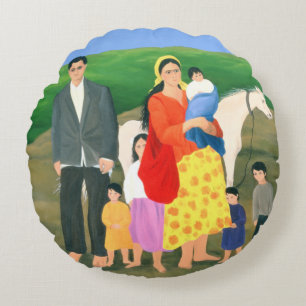 Zigeunerfamilie 1986 rundes kissen