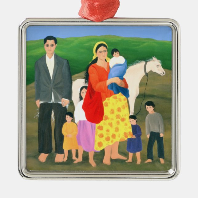 Zigeunerfamilie 1986 silbernes ornament (Vorne)