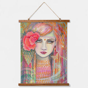 Zigeunerrose Bohemian-Kunst von Molly Harrison Wandteppich Mit Holzrahmen