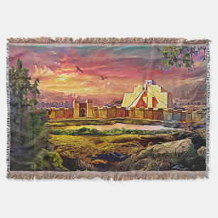 Ziggurat assyrien Coton Jeu de couverture