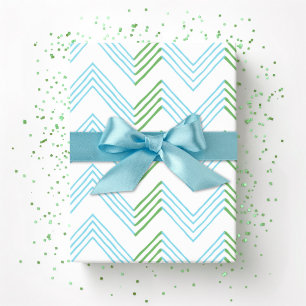 Ziggy Chevron in Grün und Aqua Geschenkpapier