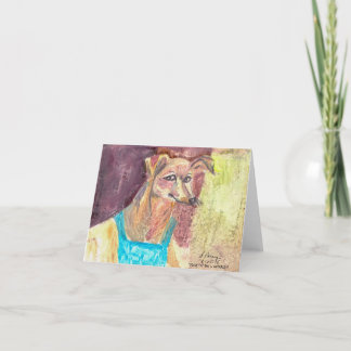 "Ziggy The Dog in Overalls" Aquarellfarbenkarte Dankeskarte