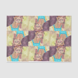 "Ziggy The Dog in Overalls" Wasserfarbe Seidenpapier