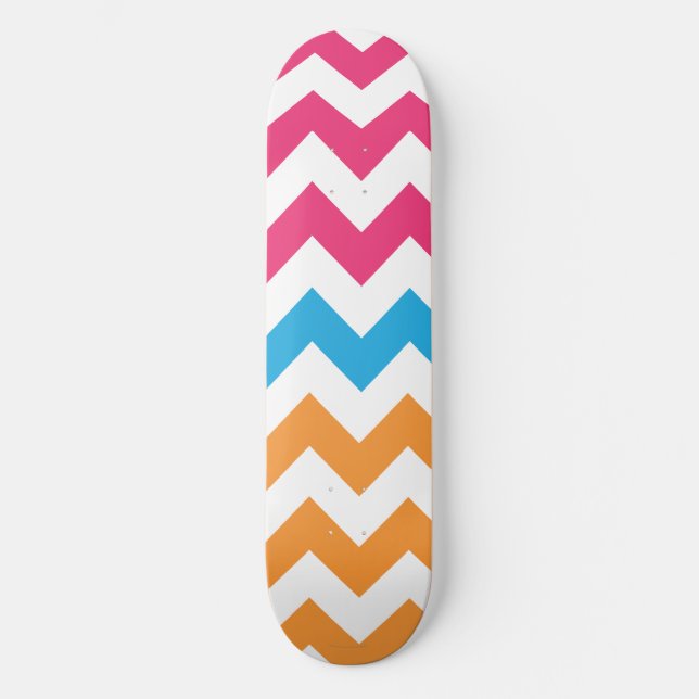 ZigZag Aqua-Orange-Magenta Skateboard (Vorderseite)