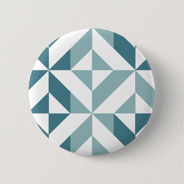 ZigZag, aquamarin-grün-zweiteilig, geometrisch Button (Vorderseite)