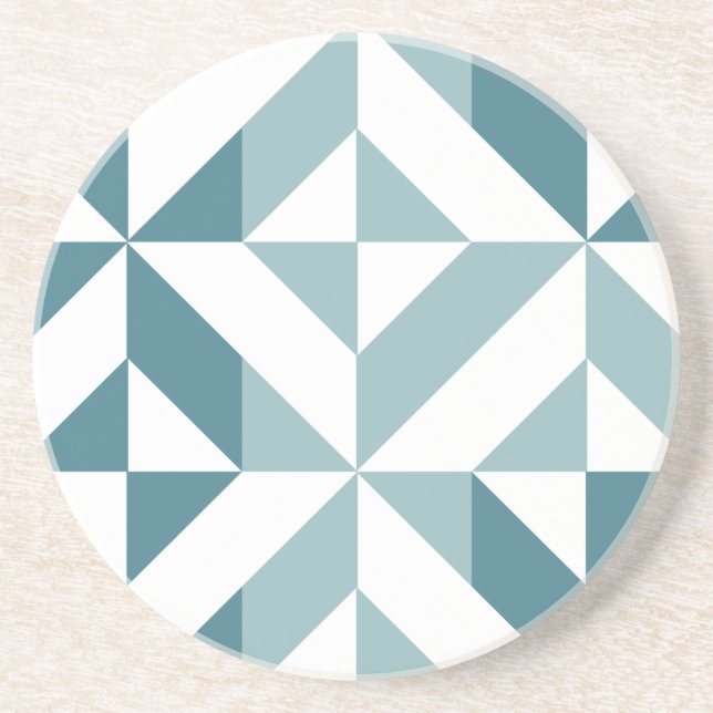 ZigZag, aquamarin-grün-zweiteilig, geometrisch Getränkeuntersetzer (Vorne)