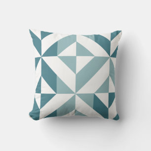 ZigZag, aquamarin-grün-zweiteilig, geometrisch Kissen