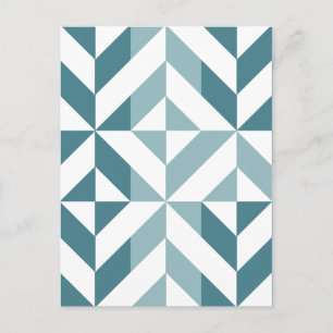 ZigZag, aquamarin-grün-zweiteilig, geometrisch Postkarte