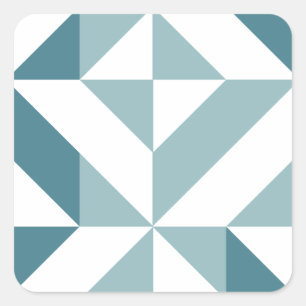 ZigZag, aquamarin-grün-zweiteilig, geometrisch Quadratischer Aufkleber