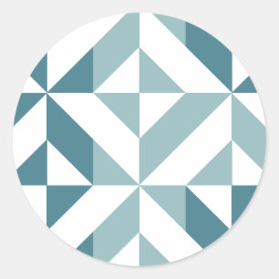 ZigZag, aquamarin-grün-zweiteilig, geometrisch Runder Aufkleber