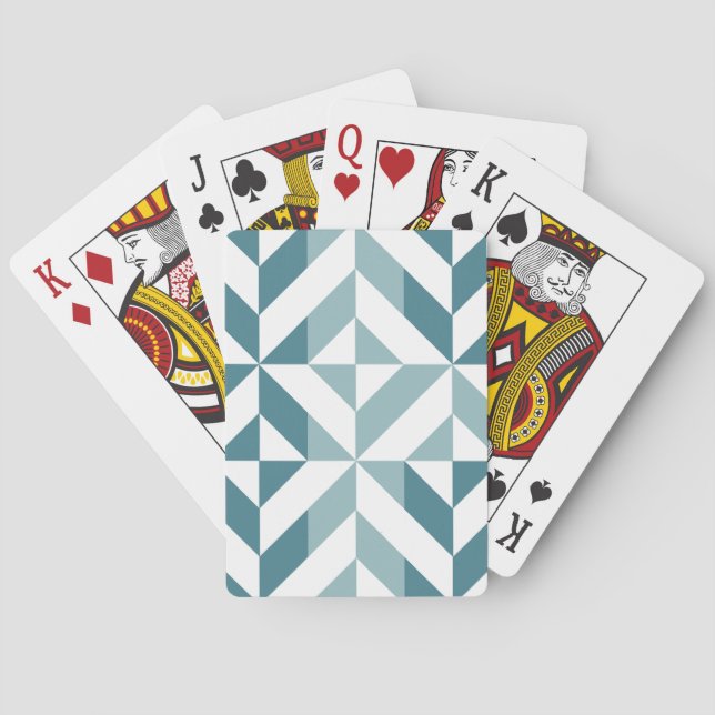 ZigZag, aquamarin-grün-zweiteilig, geometrisch Spielkarten (Rückseite)