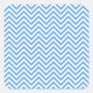 Zigzag Blue Zickzack Pattern Quadratischer Aufkleber