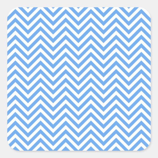 Zigzag Blue Zickzack Pattern Quadratischer Aufkleber (Vorderseite)