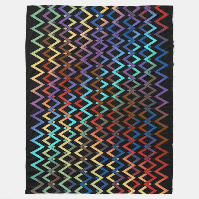 ZIGZAG Diamanten - gefärbt + Ihr Backgr. Ideen Fleecedecke (Vorderseite)