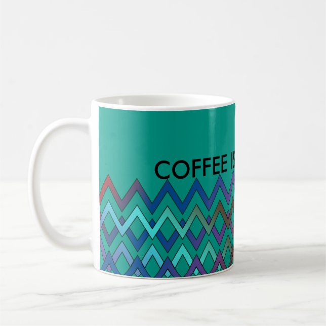 ZIGZAG Diamanten - gefärbt + Ihr Backgr. Ideen Kaffeetasse (Links)