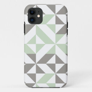ZigZag-Geometrie der Seite Grün und Silber Case-Mate iPhone Hülle
