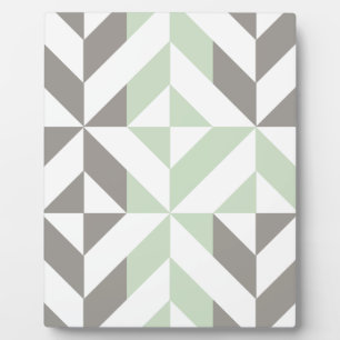 ZigZag-Geometrie der Seite Grün und Silber Fotoplatte