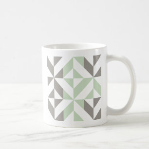 ZigZag-Geometrie der Seite Grün und Silber Kaffeetasse