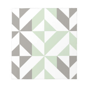ZigZag-Geometrie der Seite Grün und Silber Notizblock
