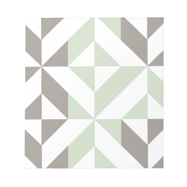 ZigZag-Geometrie der Seite Grün und Silber Notizblock (Vorderseite)