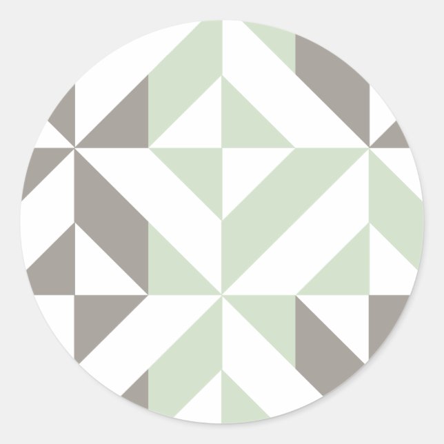 ZigZag-Geometrie der Seite Grün und Silber Runder Aufkleber (Vorderseite)