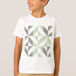 ZigZag-Geometrie der Seite Grün und Silber T-Shirt