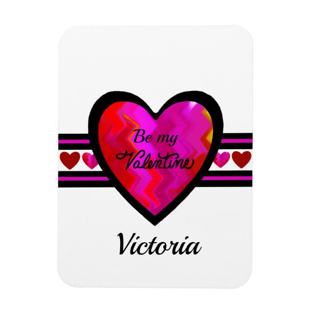 ZigZag Herz Lined Design textiert Magnet (Vertikal)