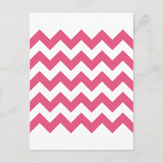 Zigzag I - Weiß und dunkel rosa Postkarte