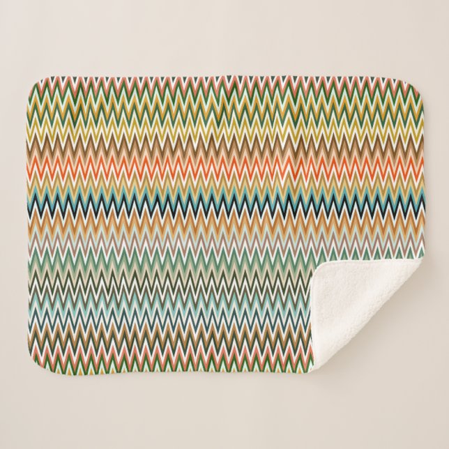Zigzag Multicolor Muster Sherpadecke (Vorderseite (Horizontal))