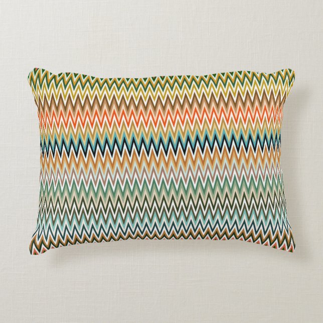 Zigzag Multicolored Muster Dekokissen (Vorderseite)