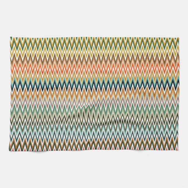 Zigzag Multicolored Muster Geschirrtuch (Horizontal)