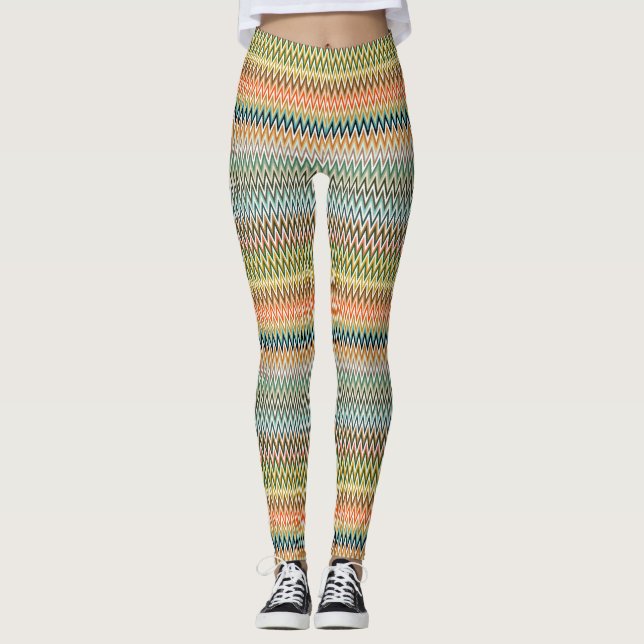 Zigzag Multicolored Muster Leggings (Vorderseite)
