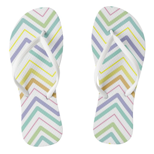 Zigzag MultiColors White Flip Flops (Fußbett)