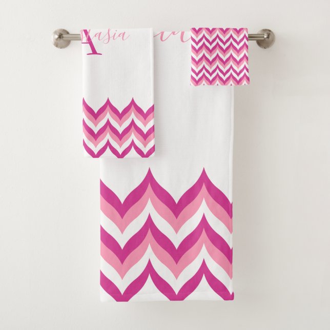 Zigzag Muster Badhandtuch Set (Insitu)