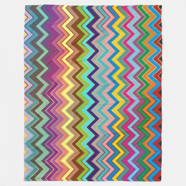 ZIGZAG Muster - Farbe + Ihre Ideen Fleecedecke (Vorderseite)