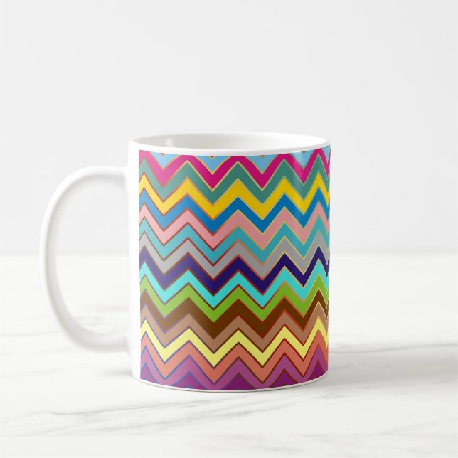 ZIGZAG Muster - Farbe + Ihre Ideen Kaffeetasse (Links)